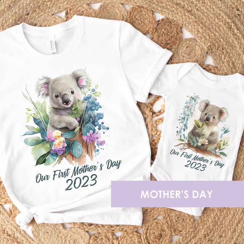 Our First Mother's Day Shirt, Mothers Day Matching Shirt, Mother's Day Mommy And Baby Outfit, Mother's Day Gift, Koala Baby Onesie