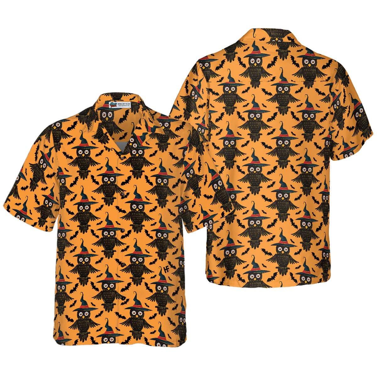 Owl Halloween Pattern Shirt For Men Hawaiian Shirt - Perfect Gift For Lover, Friend, Family