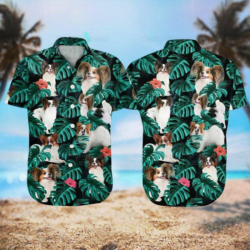 Papillon Dog Aloha Hawaiian Shirt - Papillon Pet Hawaiian Shirt, Tropical Pattern Hawaiian Shirt For Men & Women, Papillon Lover