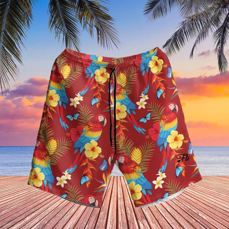 Parrot Aloha Hawaiian Shirt - Colorful Parrot Pattern Hawaiian Shirt, Colorful Tropical Plant Pattern Hawaiian Shirt For Men & Women, Parrot Lover - Image 3