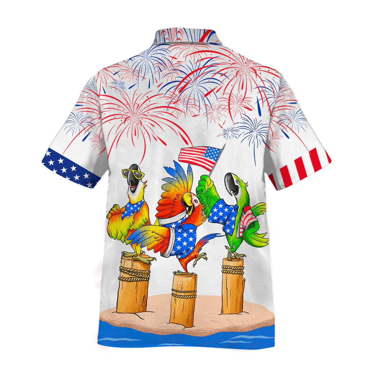 Parrot Aloha Hawaiian Shirts For Summer, Funny Independence Day USA Freedom Aloha Hawaiian Shirt For Men Women, Fourth Of July Gift For Parrot Lovers - Image 2