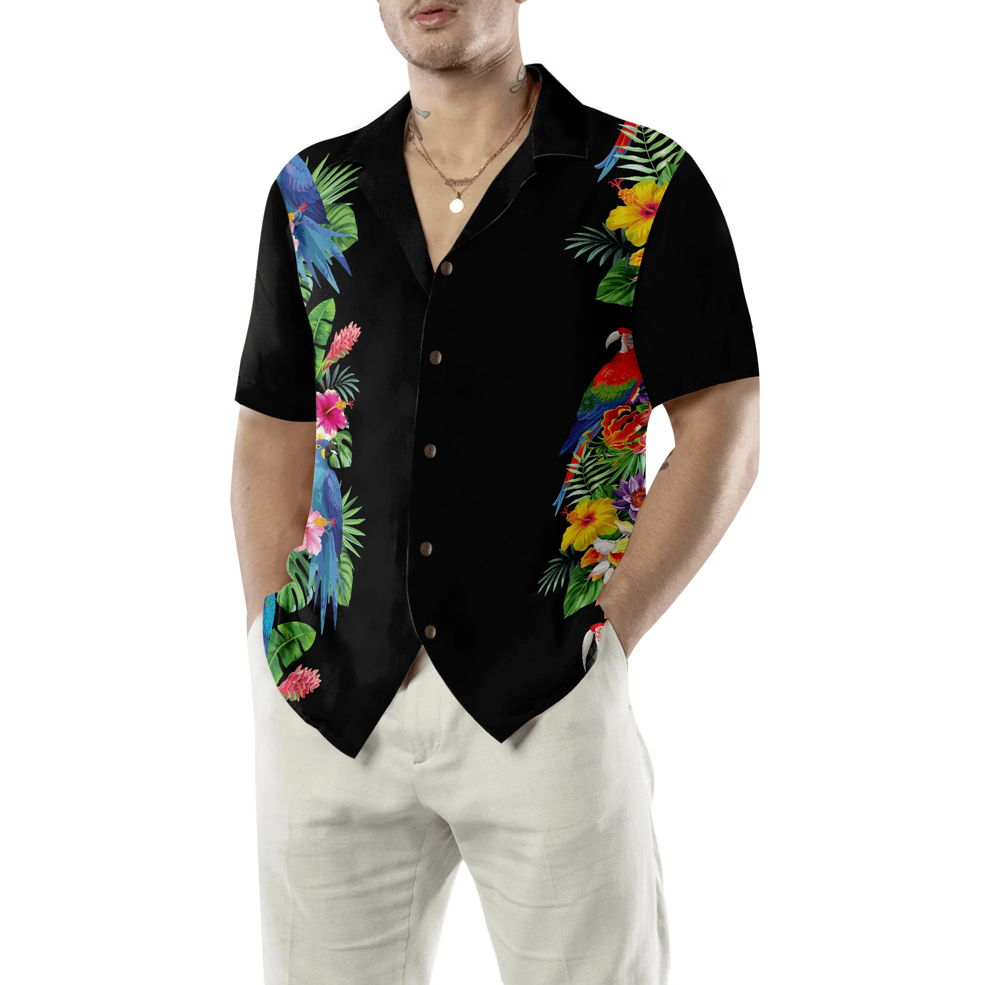Parrot Party Hawaiian Shirt, Colorful Summer Aloha Shirts For Men Women, Perfect Gift For Husband, Wife, Boyfriend, Friend - Image 5