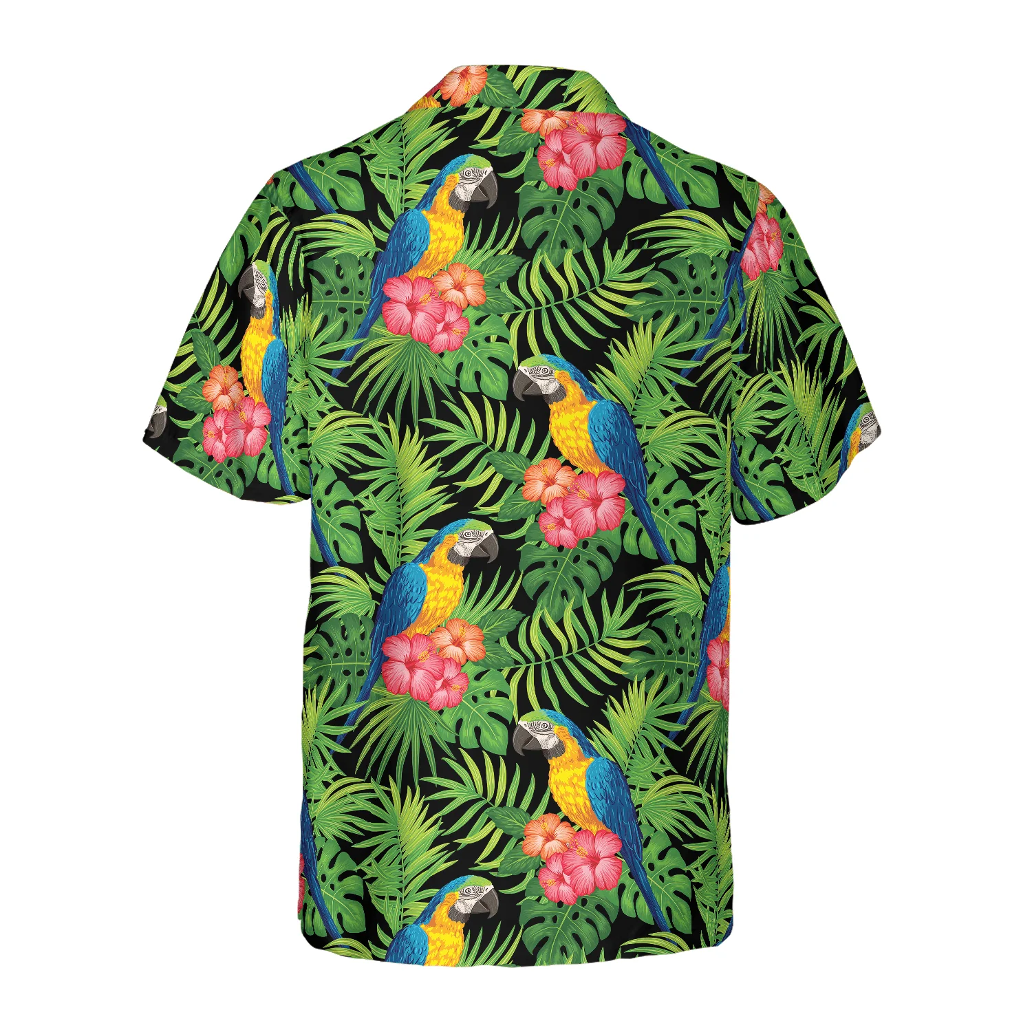 Parrots Hibiscus And Palm Leaves Hawaiian Shirt, Colorful Summer Aloha Shirts For Men Women, Perfect Gift For Husband, Wife, Boyfriend, Friend - Image 2