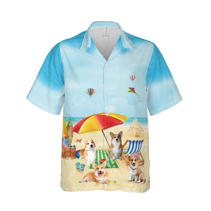 Pembroke Welsh Corgi Aloha Hawaiian Shirts For Summer, Dog Beach Picture Hawaiian Shirt For Men Women, Best Gift For Friend, Dog Lovers, Dog Mom Dad - Image 6