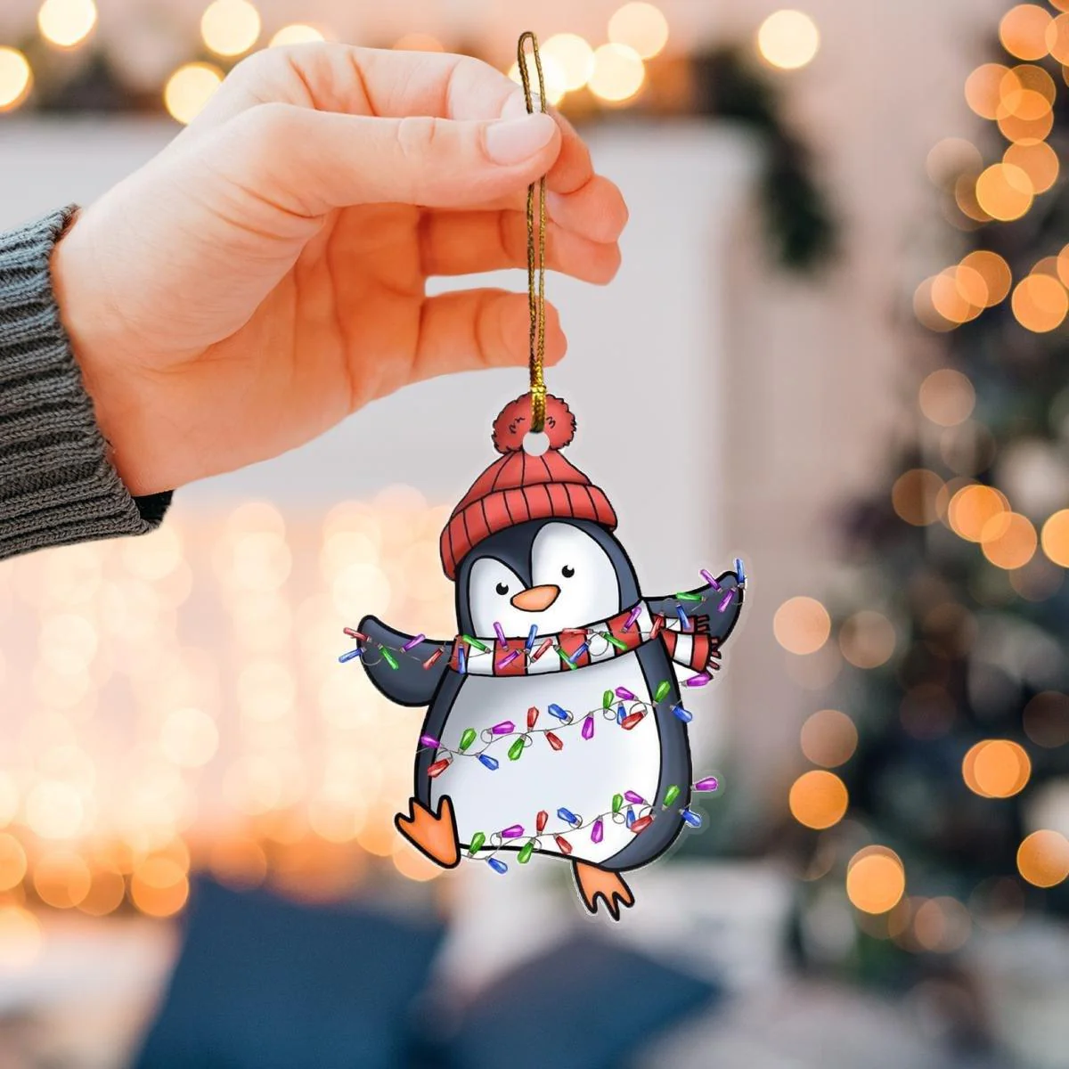 Penguin Mica ornament