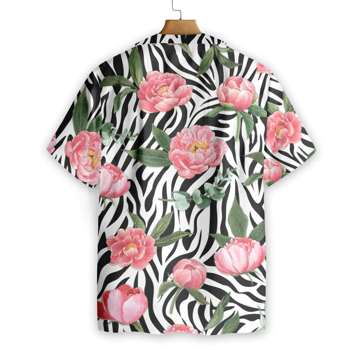 Peony Zebra Watercolor Painting Art Hawaiian Shirt, Peony Aloha Shirt, Colorful Summer Hawaiian Shirt - Perfect Gift For Men Women, Friends, Family - Image 2