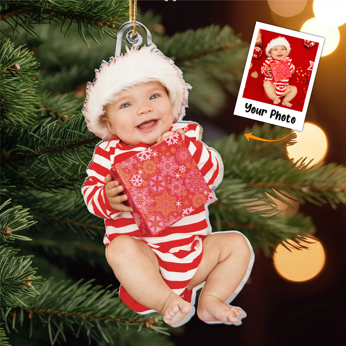 Personalized Acrylic Baby Photo Ornament, Funny Baby Acrylic Ornament For Parents, Best Ornament For Christmas, Friends, Family - Image 3