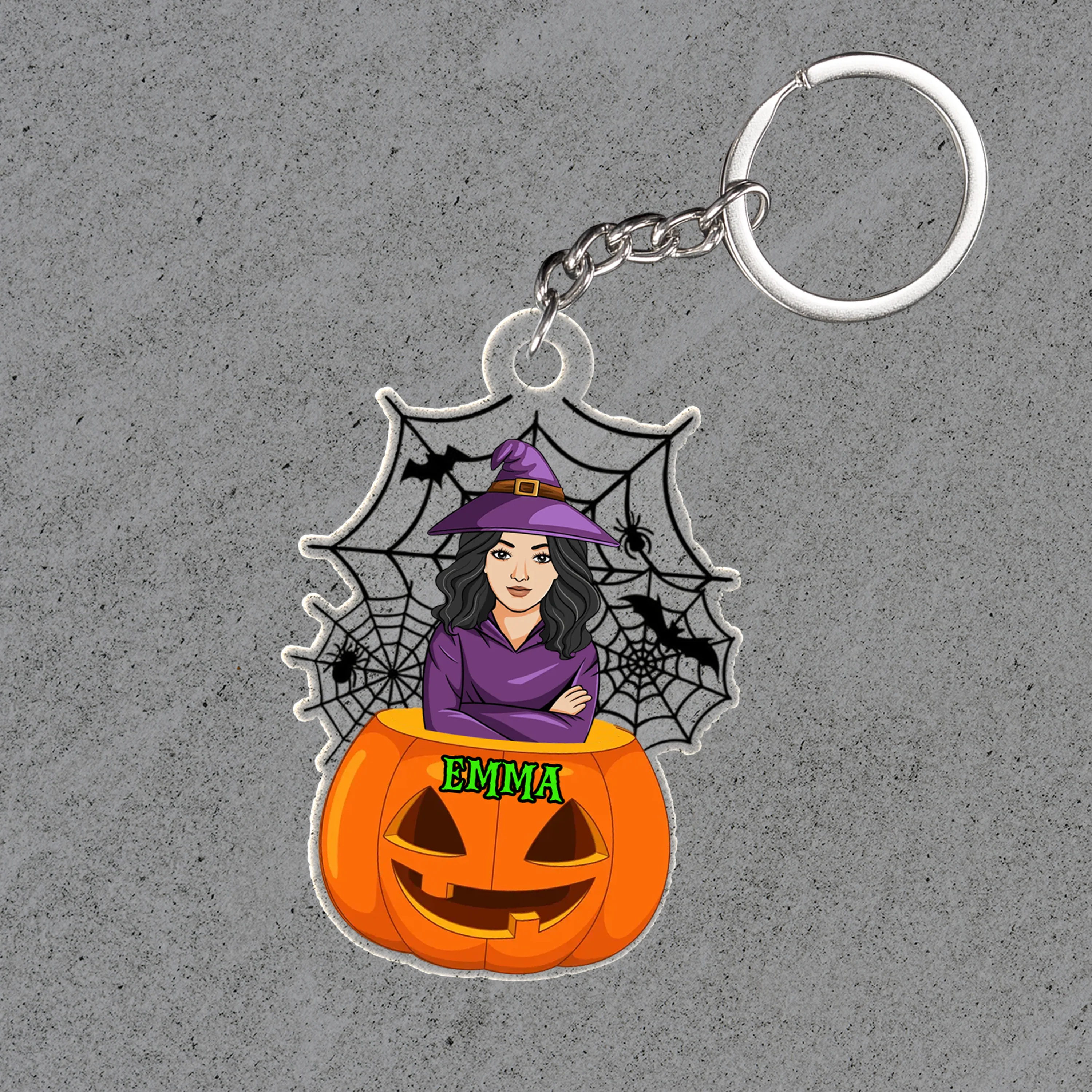 Personalized Acrylic Ornament Woman Witch In The Pumpkin, Perfect Halloween Gift For Family Members, Friends - Image 4