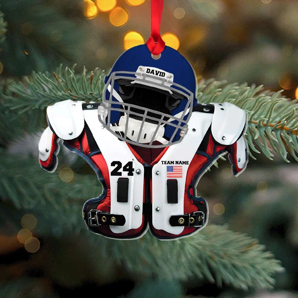 Personalized American Football Player Acrylic Ornament Gift For Football Lovers, Football Fans - Christmas Tree Decor, Car Decor - Image 2