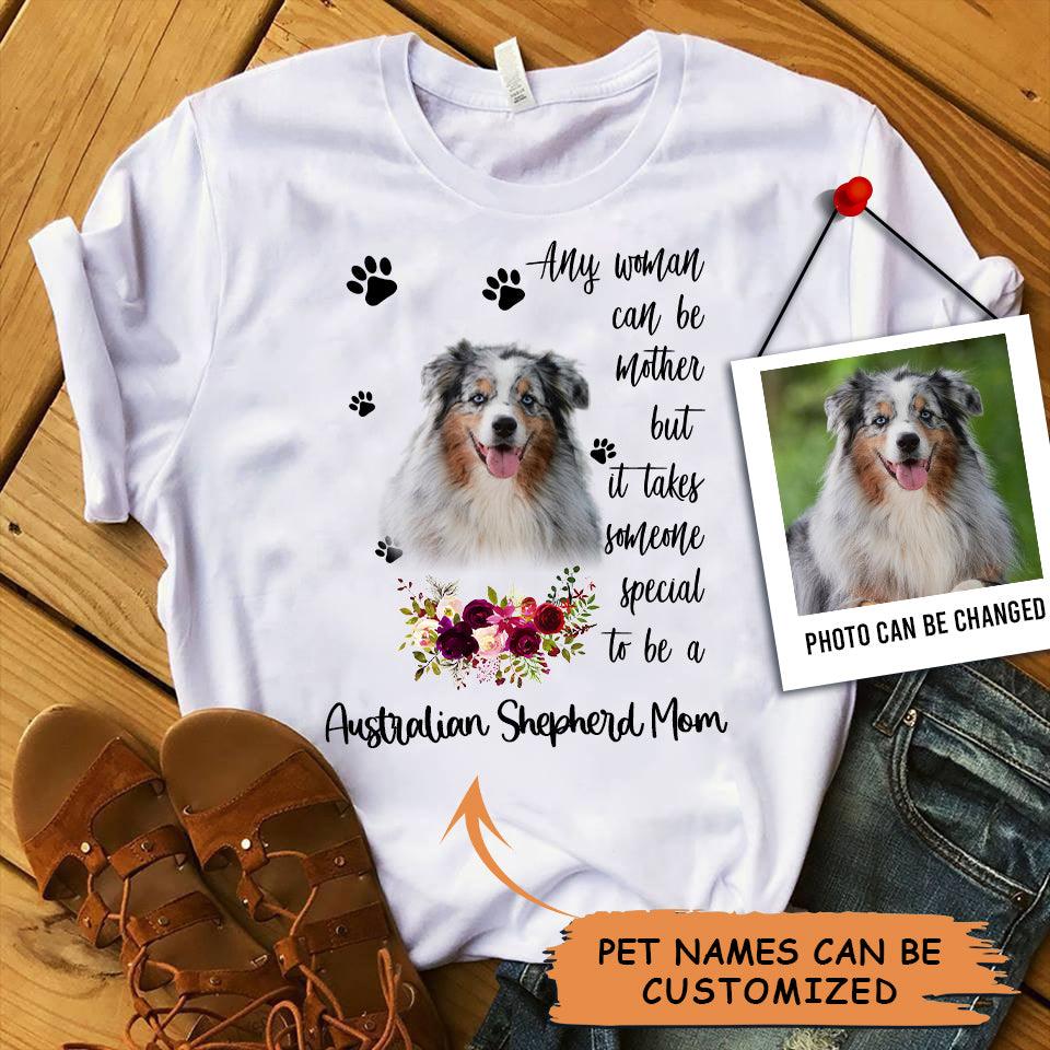 Personalized Australian Shepherd Mom T Shirts, Happy Mother's Day From Australian Shepherd For Humans, Women's Australian Shepherd Gifts T Shirts