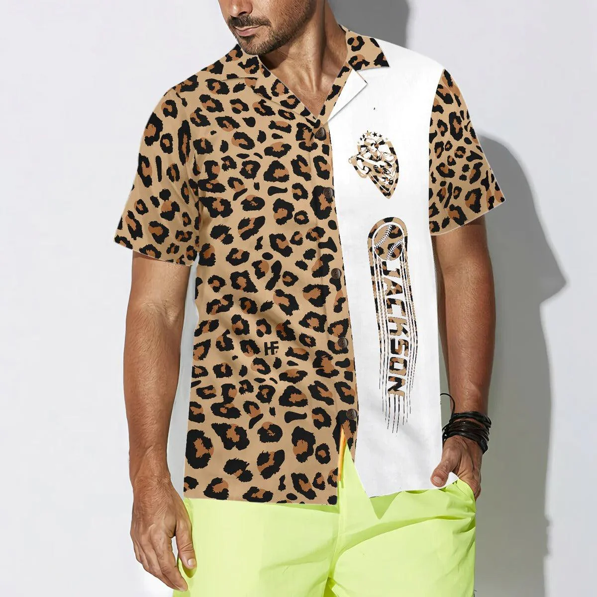 Personalized Baseball Aloha Hawaiian Shirt, Baseball Leopard Pattern Custom Aloha Shirt - Perfect Gift For Men, Women, Baseball Lover, Friend, Family - Image 4
