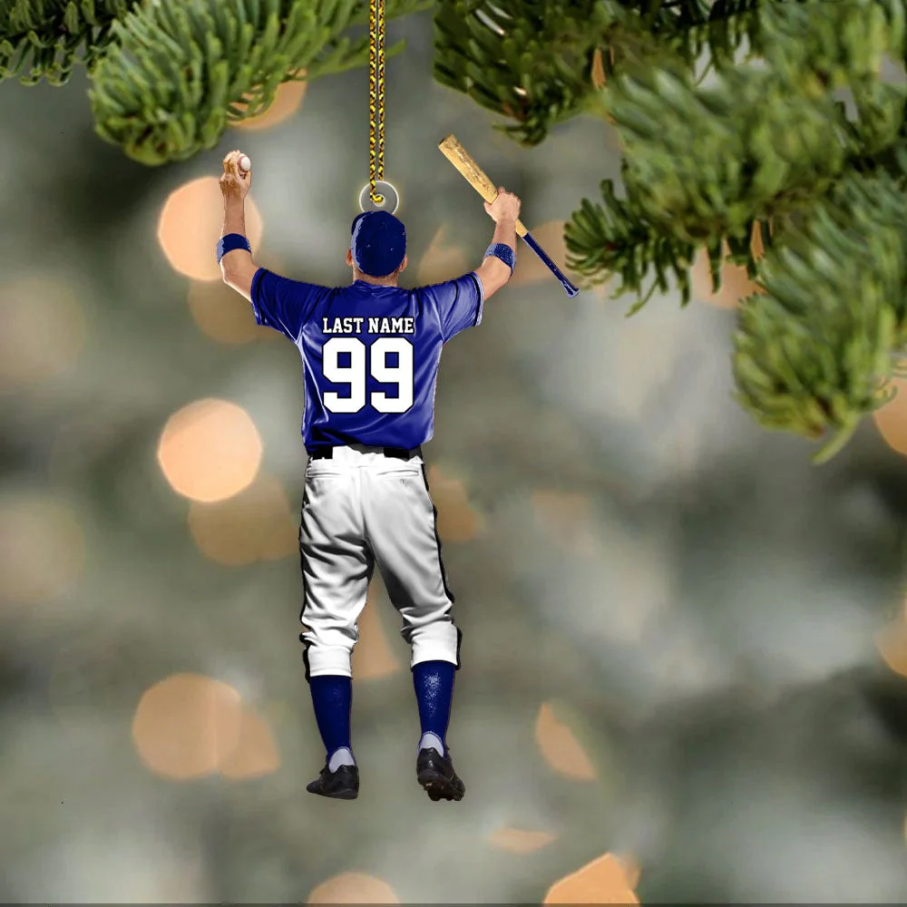 Personalized Baseball Player Acrylic Ornament For Baseball Player Baseball Mom Dad Grandma Family - Xmas Gift For Son Grandson - Image 3