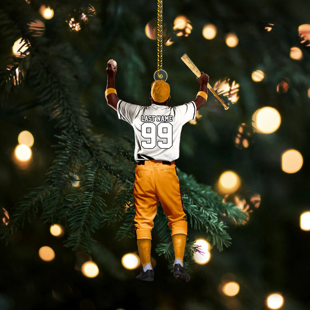Personalized Baseball Player Acrylic Ornament For Baseball Player Baseball Mom Dad Grandma Family - Xmas Gift For Son Grandson - Image 4