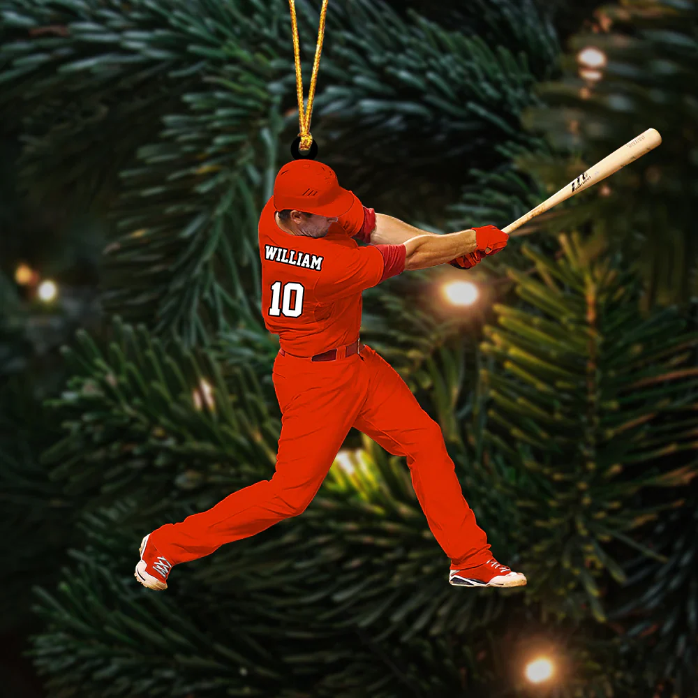 Personalized Baseball Player Christmas Acrylic Ornament Gift For Baseball Lovers - Gift For Baseball Fans, Christmas Decor - Image 3