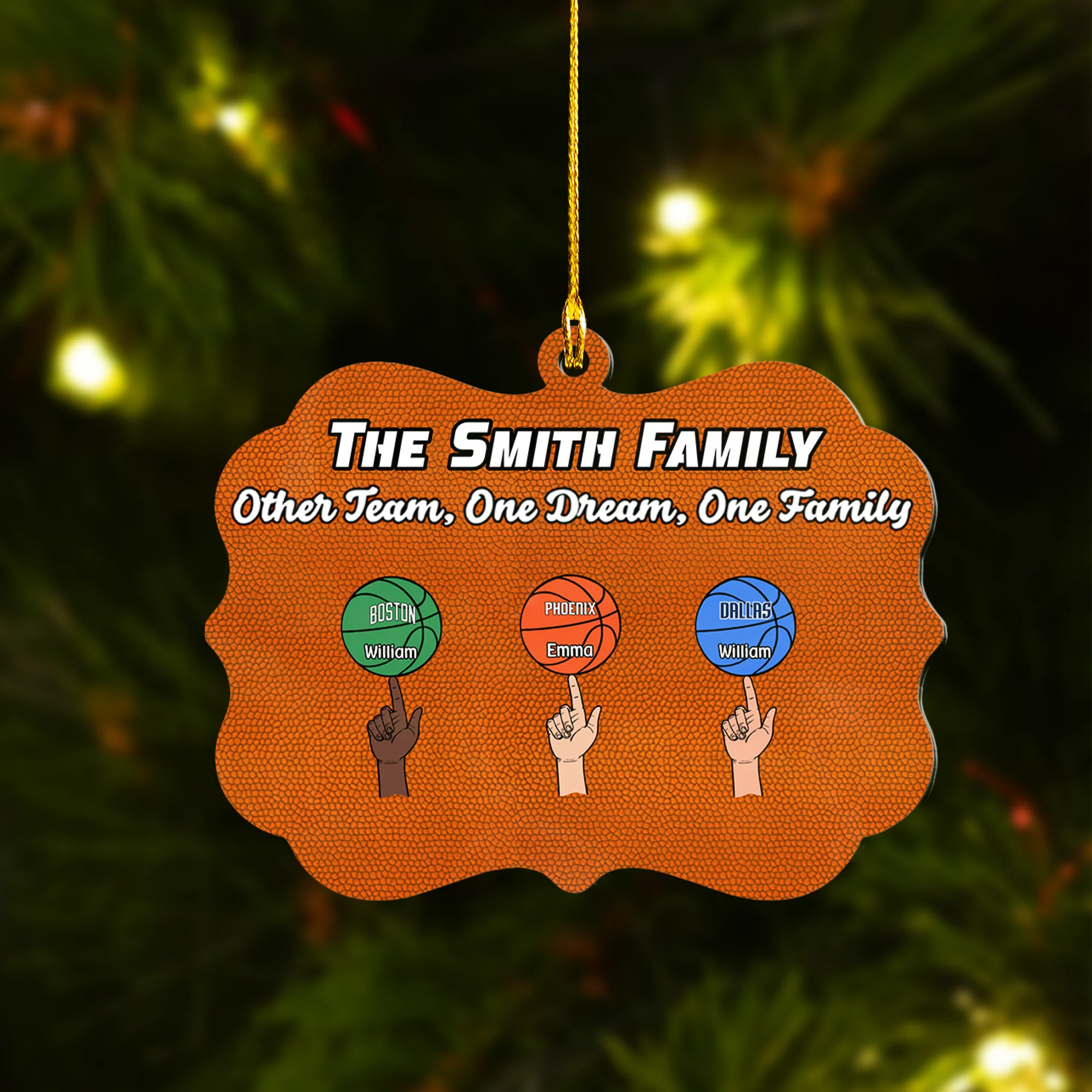 Personalized Basketball Family Acrylic Ornament Other Team One Dream One Family, Meaningful Ornament Gifts For Family - Image 2