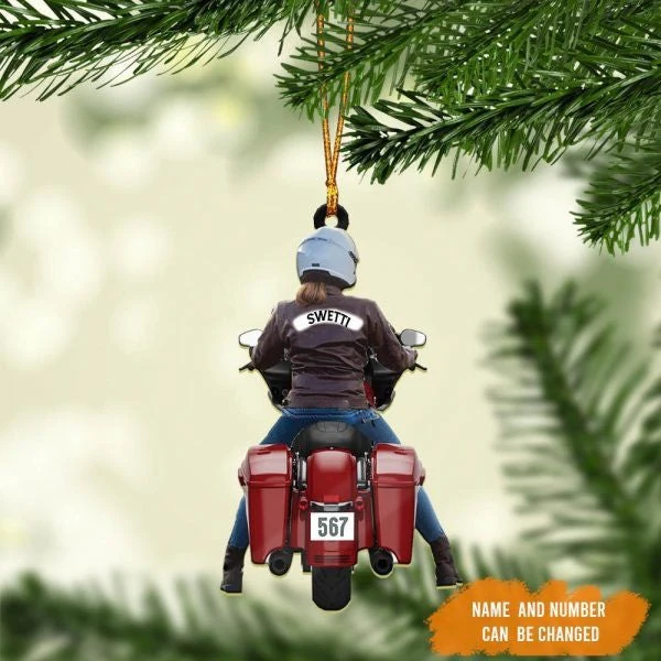 Personalized Biker Women Street Glide Road Glide Colorful Motorcycle Acrylic Ornament For Women - Image 2