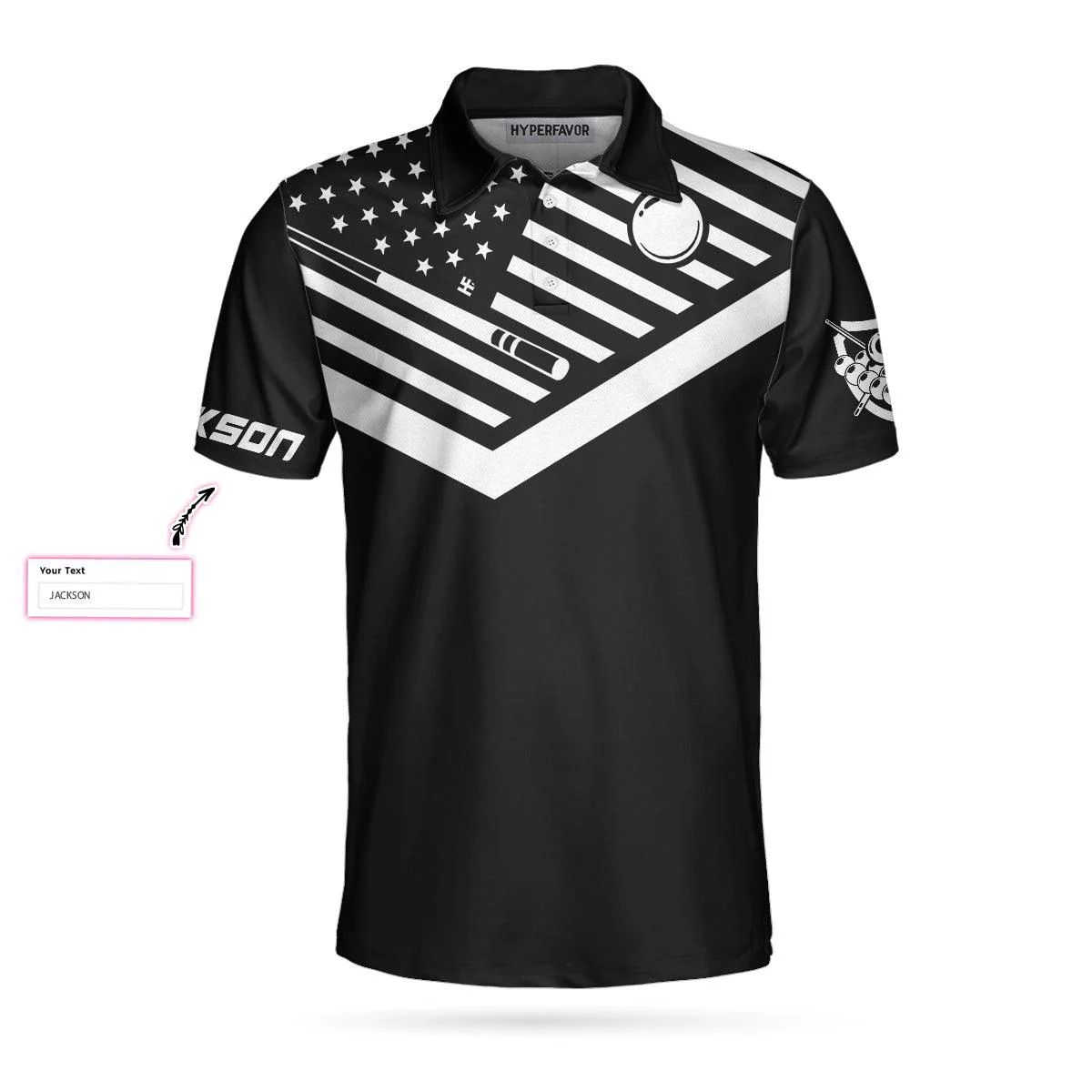 Personalized Billiard Men Polo Shirt, Eat Sleep Billiard Repeat Custom Polo Shirt, American Flag Shirt Design, Gift For Billiard Lovers - Image 4