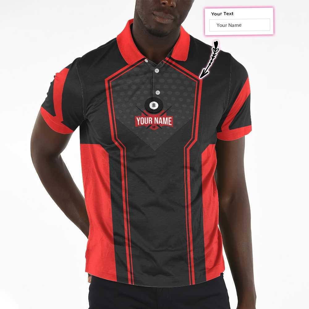 Personalized Billiards In Red Custom Polo Shirt, Personalized Billiards Shirt For Men, Best Gift For Men, Gift For Billiards Lovers - Image 6