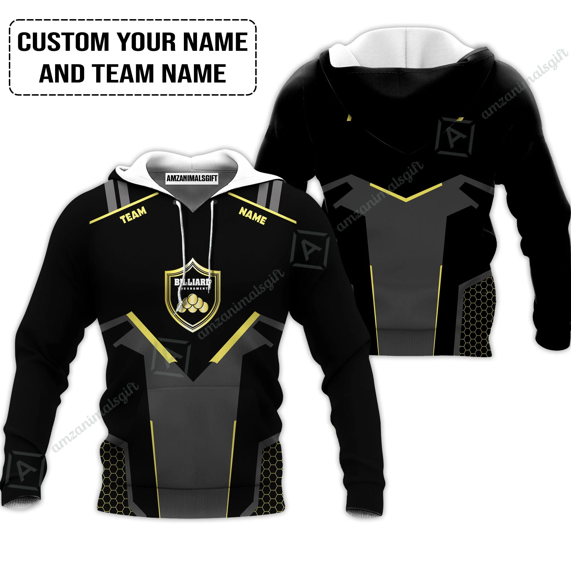 Personalized Billiards Long Polo Shirt, Golden Team Billiards Team Custom Shirt For Men - Image 4