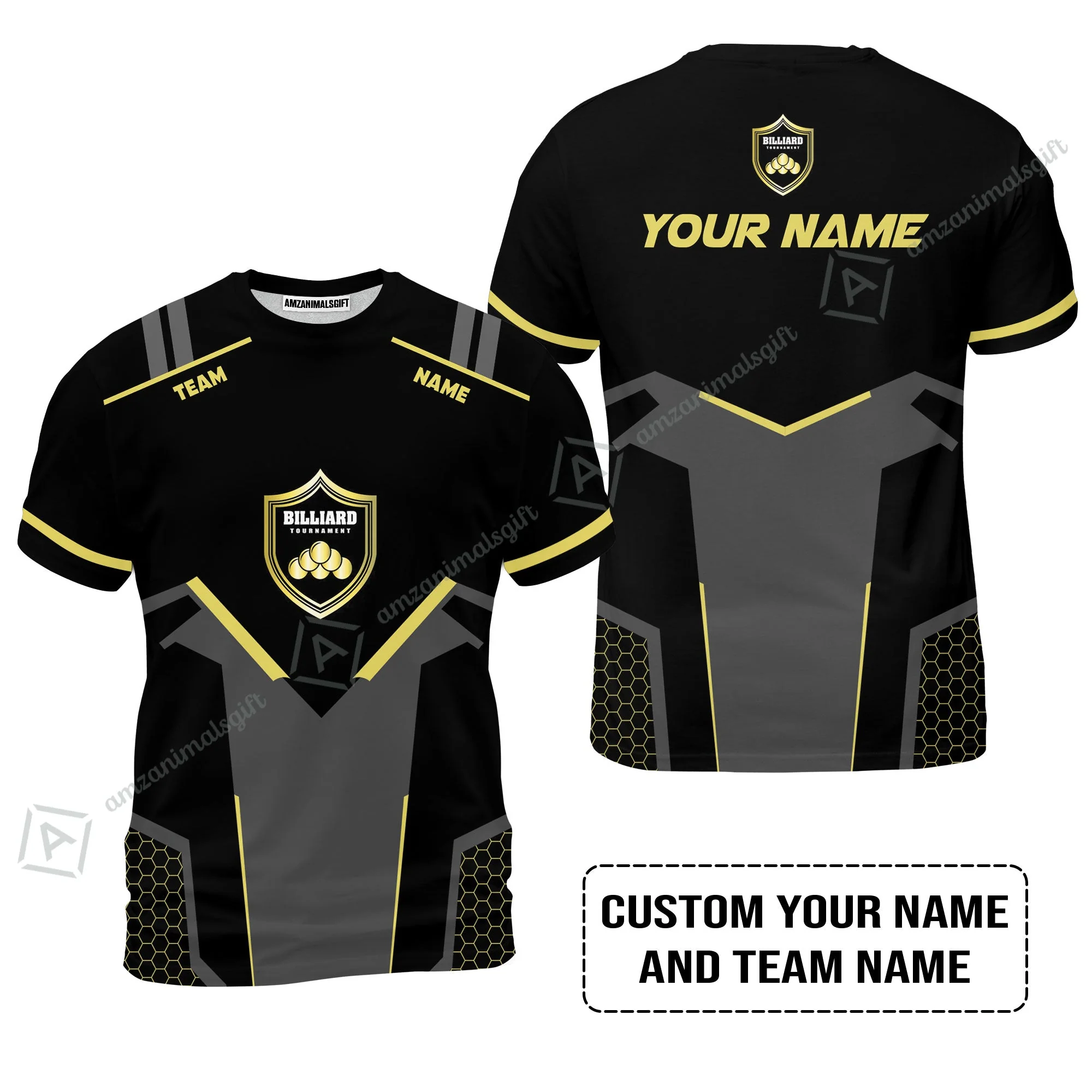 Personalized Billiards Long Polo Shirt, Golden Team Billiards Team Custom Shirt For Men - Image 8