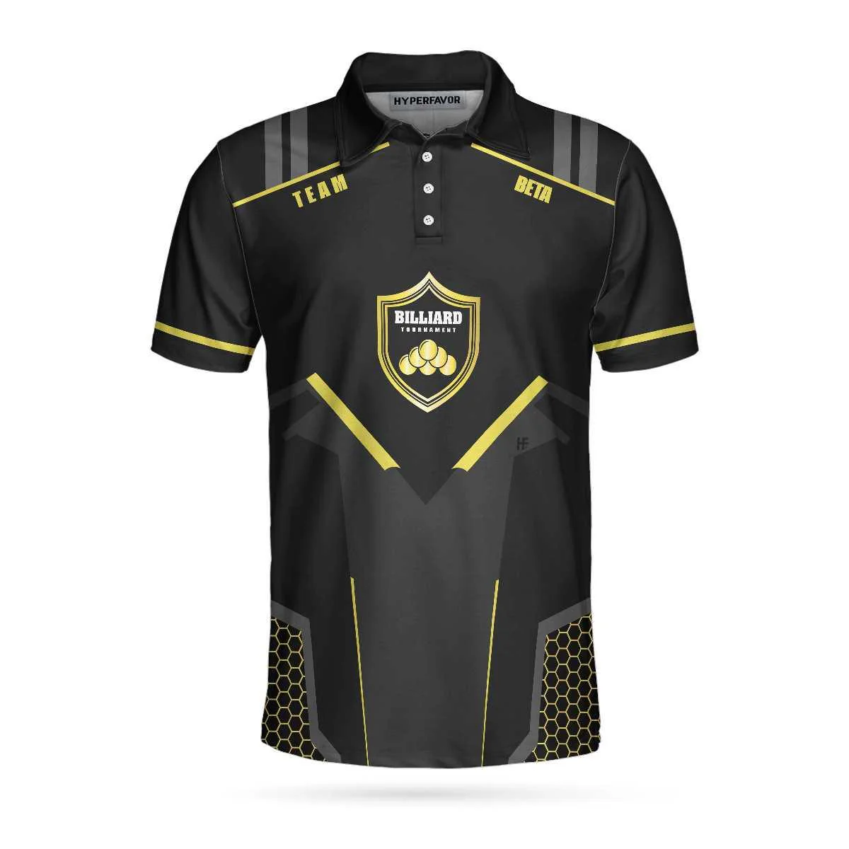 Personalized Billiards Men Polo Shirt, Golden Team Billiards Team Custom Shirt For Men, Best Custom Billiards Gift - Image 2