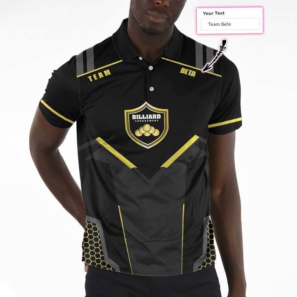 Personalized Billiards Men Polo Shirt, Golden Team Billiards Team Custom Shirt For Men, Best Custom Billiards Gift - Image 6
