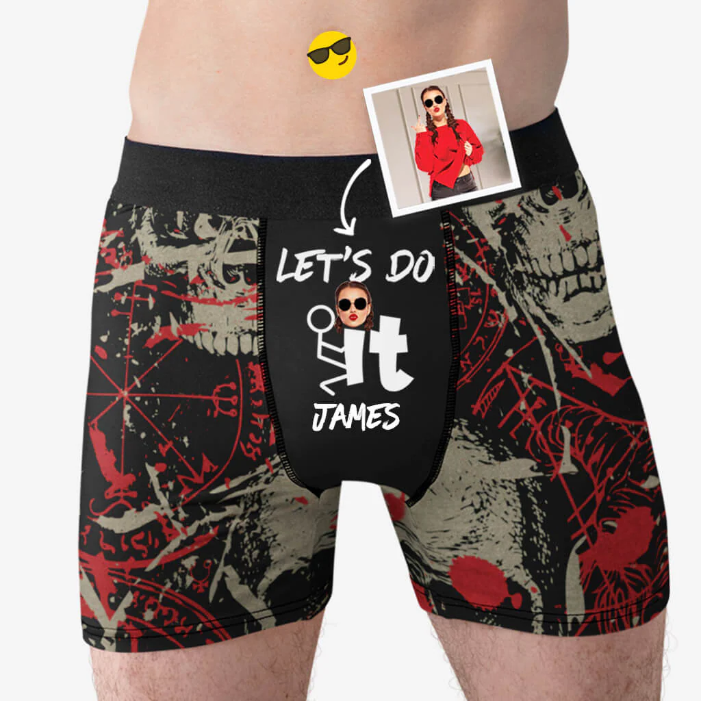 Personalized Boxers, Custom Face Underwear - Customized Let's Do It Boxer - Best Valentine Gift For Men From Lover