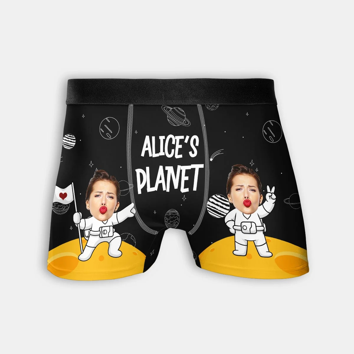 Personalized Boxers, Custom Face Underwear - Customized My Planet Boxer - Best Valentine Gift For Men From Lover - Image 2