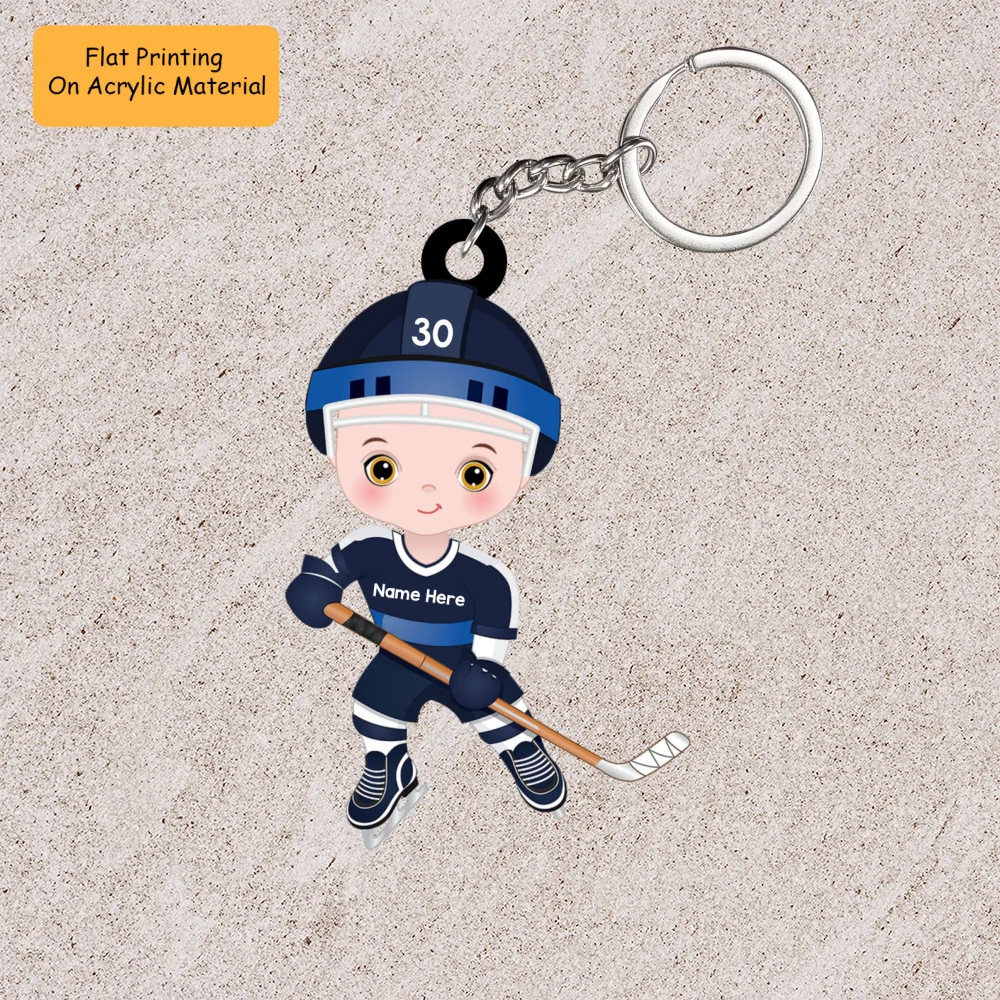 Personalized Boy Girl Ice Hockey Player Flat Acrylic Ornament, Ornament Gifts For Son, Grandson, Daughter, Granddaughter - Image 4