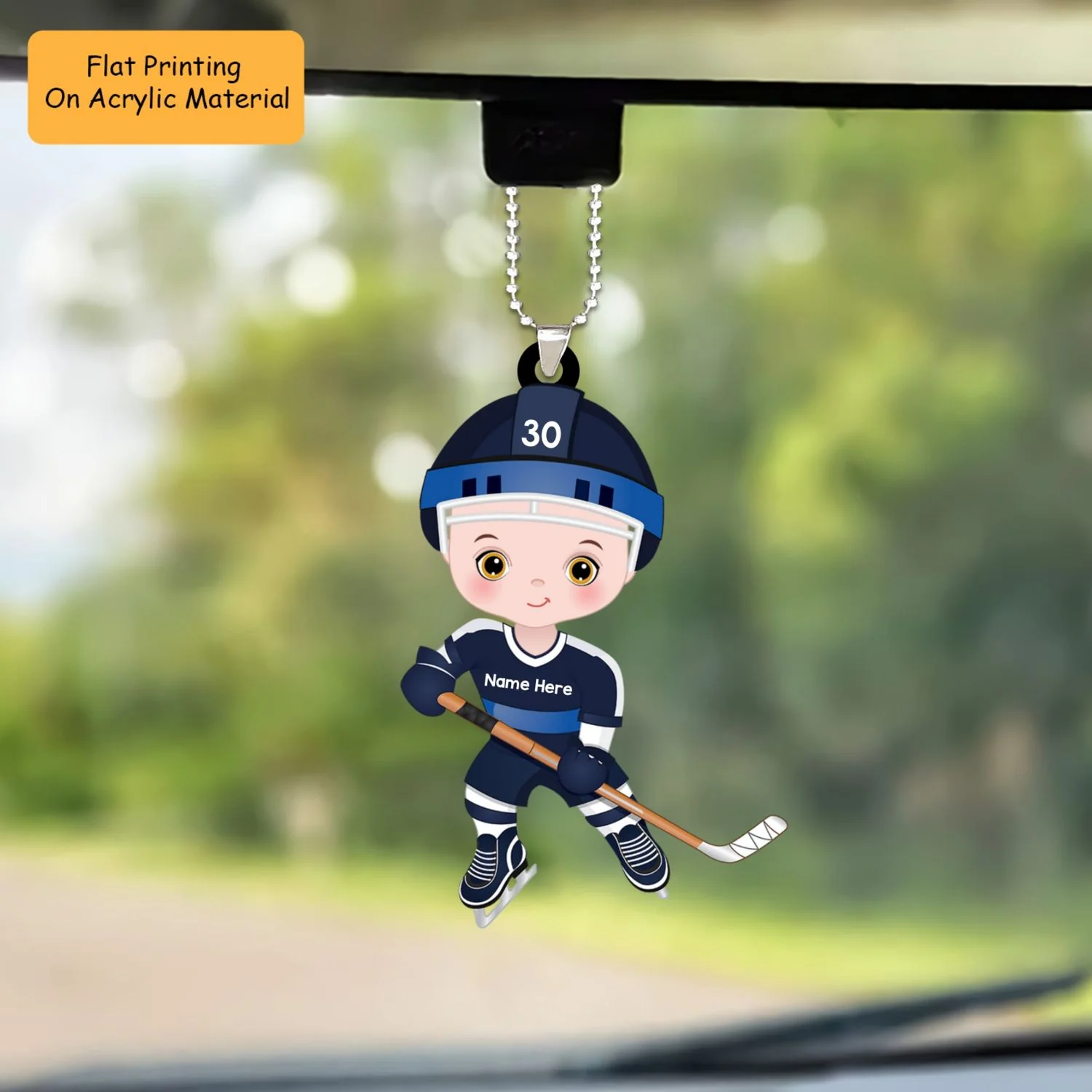 Personalized Boy Girl Ice Hockey Player Flat Acrylic Ornament, Ornament Gifts For Son, Grandson, Daughter, Granddaughter - Image 5