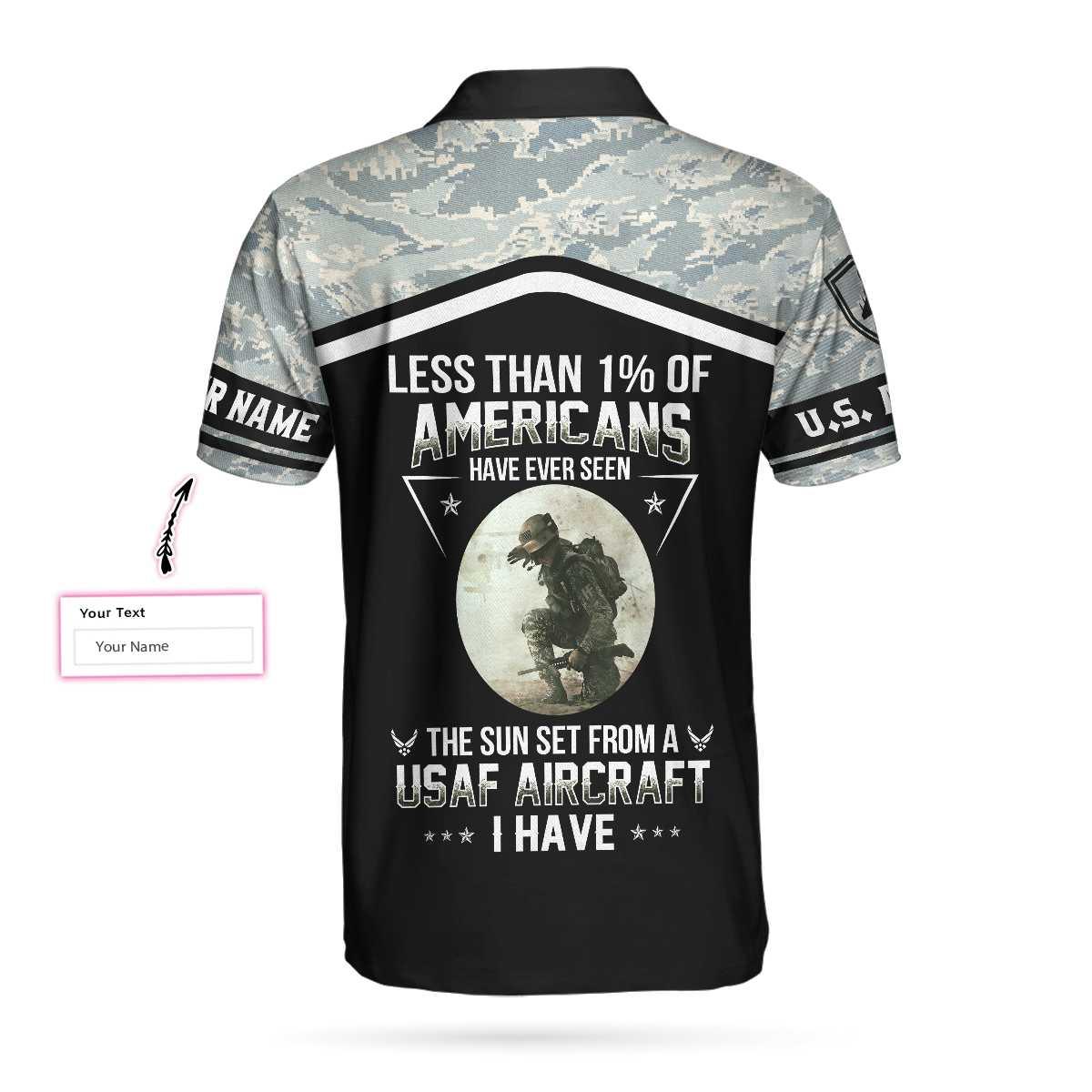 Personalized Camouflage Men Polo Shirt, Less Than 1% Of Americans Have Ever Seen The Sunset From A USAF Aircraft I Have Custom Shirt For Male - Image 3