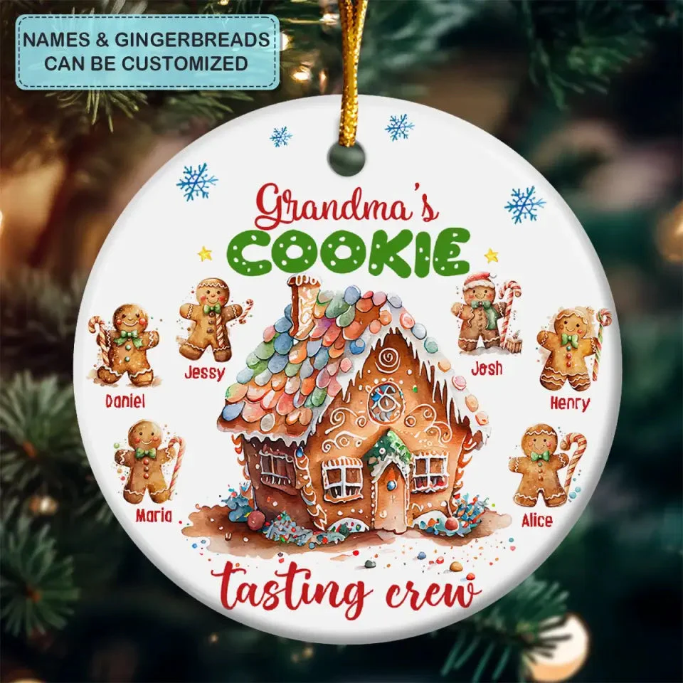 Personalized Ceramic Christmas Ornament - Custom Grandma's Cookie Tasting Crew Ornament, Perfect Gift For Grandma, Mom, Family Members - Image 3