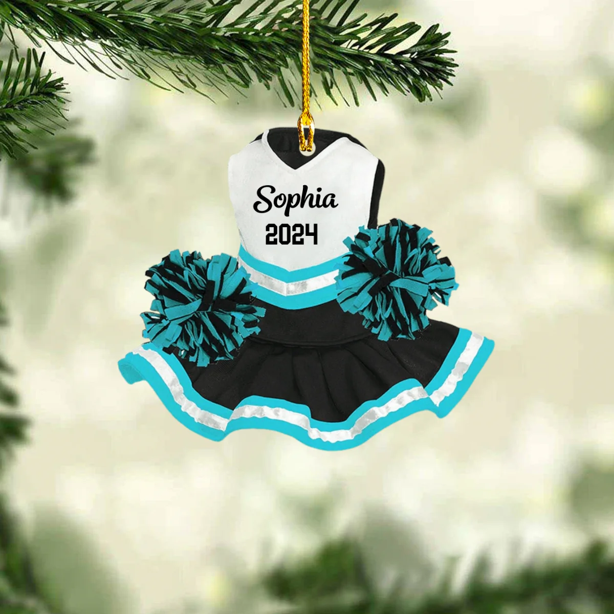 Personalized Cheerleading Pom Pom Gear Flat Acrylic Ornament, Meaningful Ornament Gifts For Daughter, Granddaughter - Image 3