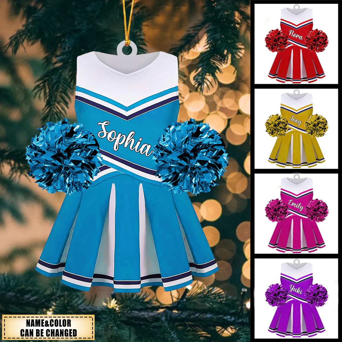 Personalized Cheerleading Uniform Flat Acrylic Ornament, Meaningful Ornament Gift For Daughter, Granddaughter, Cheerleader - Image 2
