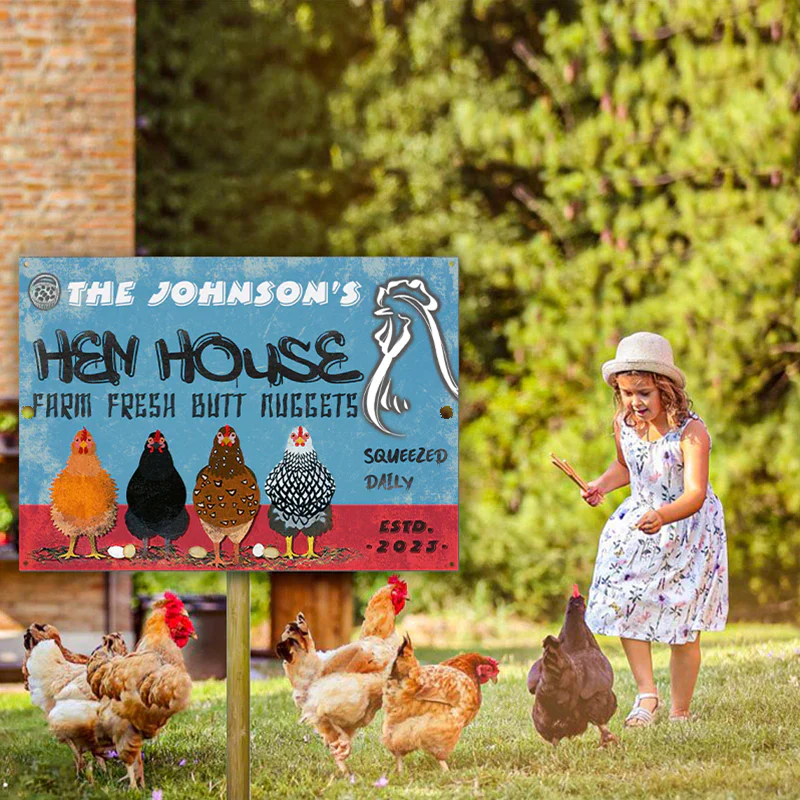Personalized Chicken Hen House Metal Signs, Farm Fresh Metal Signs, Chicken Signs For Farm Decoration - Image 4