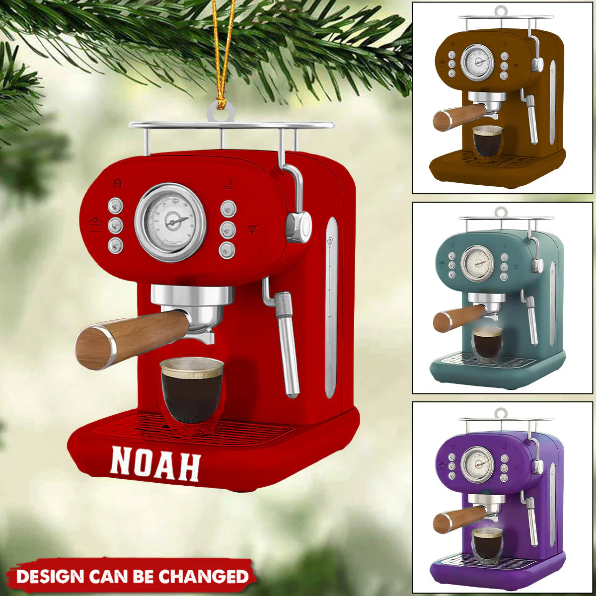 Personalized Coffee Machine Flat Acrylic Ornament, Meaningful Ornament Gift For Coffee Lovers - Image 2