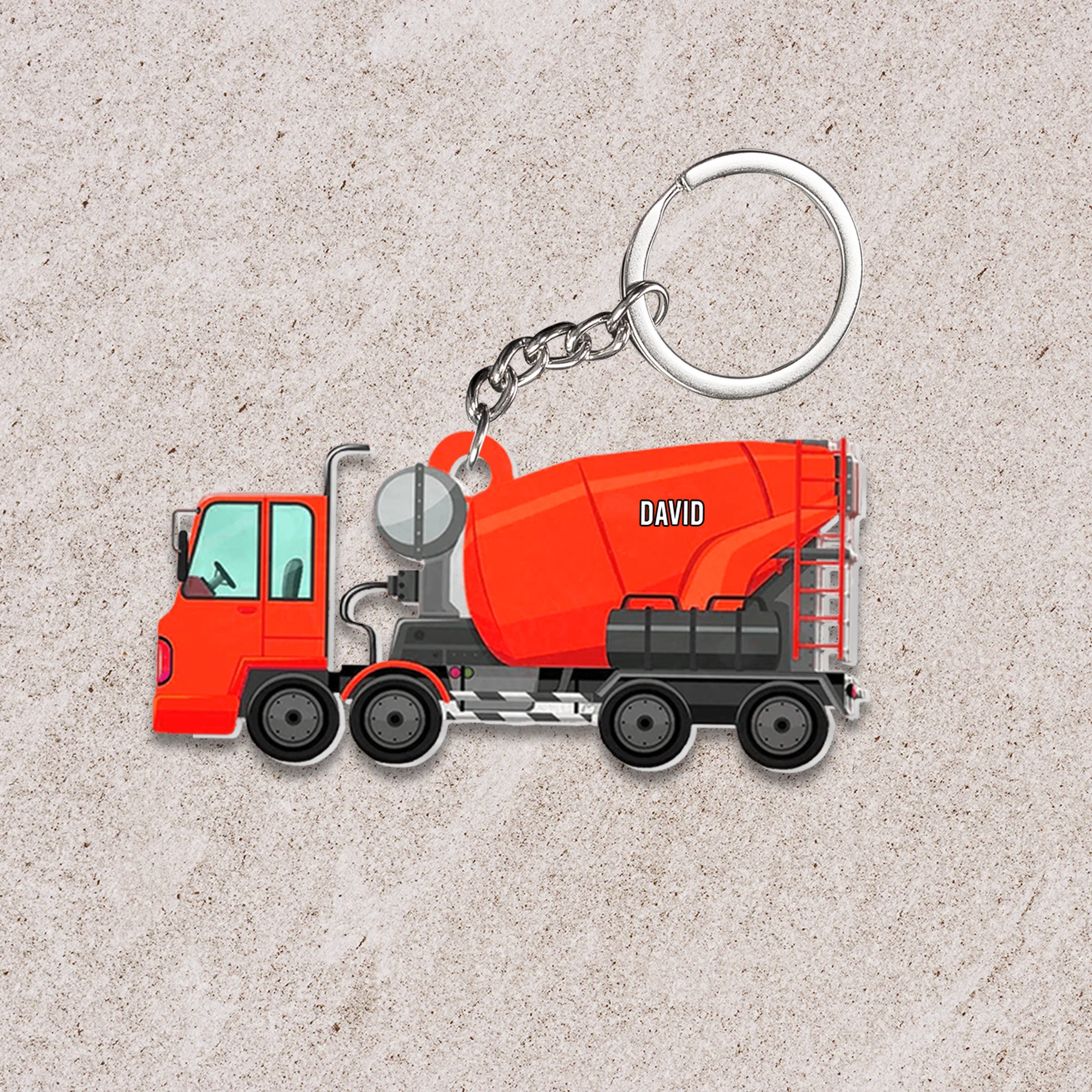 Personalized Concrete Cement Mixer Truck Flat Acrylic Ornament, Christmas Ornament Gift For Grandson, Son, Friends - Image 3