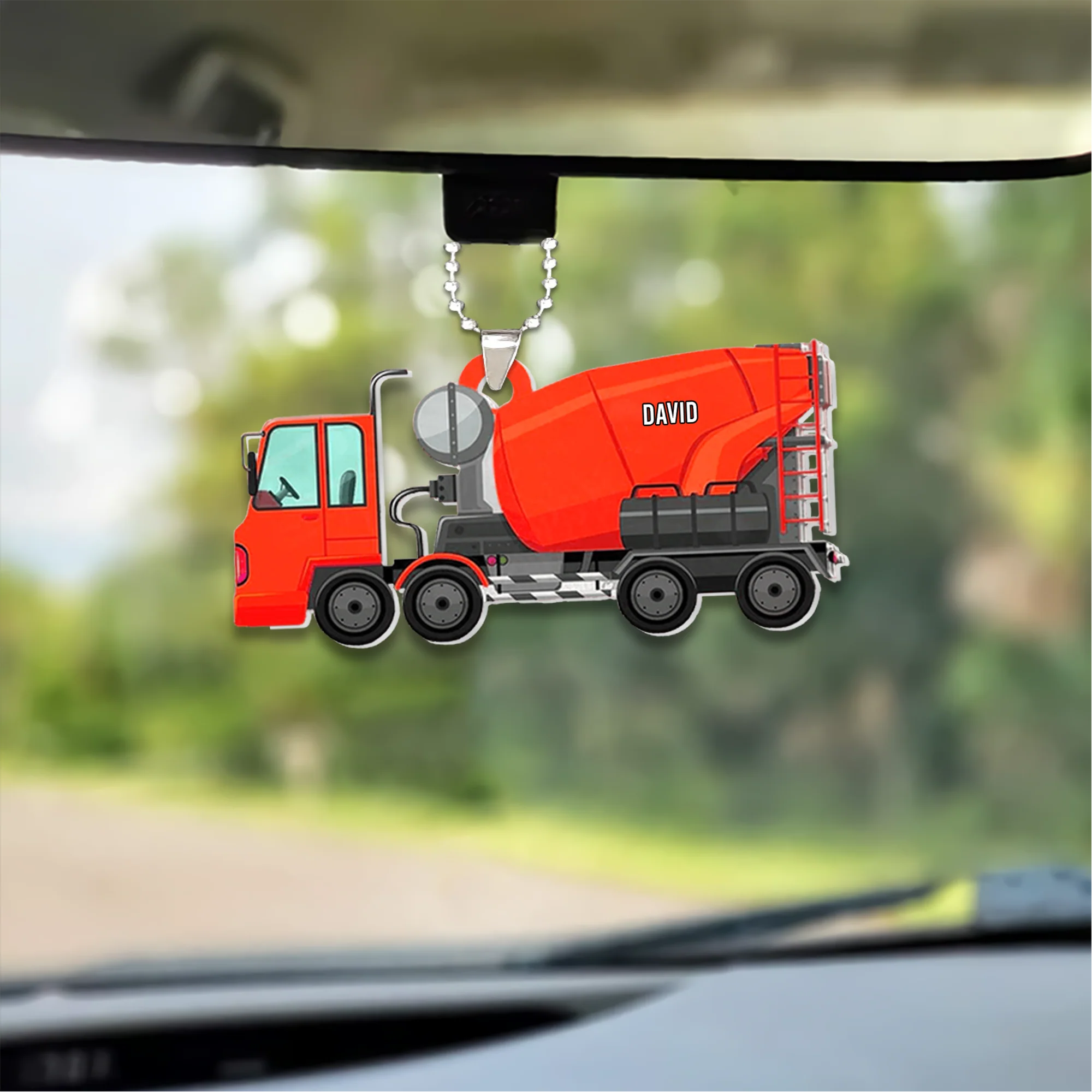 Personalized Concrete Cement Mixer Truck Flat Acrylic Ornament, Christmas Ornament Gift For Grandson, Son, Friends - Image 4