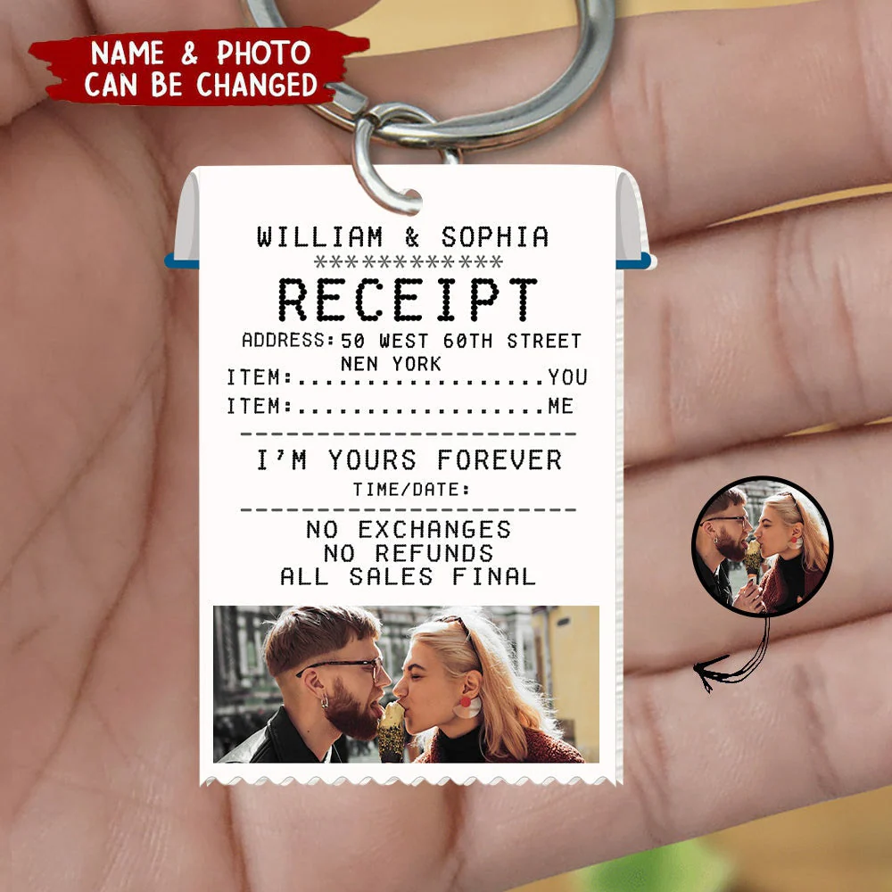 Personalized Couple Acrylic Keychain - Funny Couple Custom Photo Receipt Acrylic Keychain - Perfect Valentine Gift For Couple - Image 2