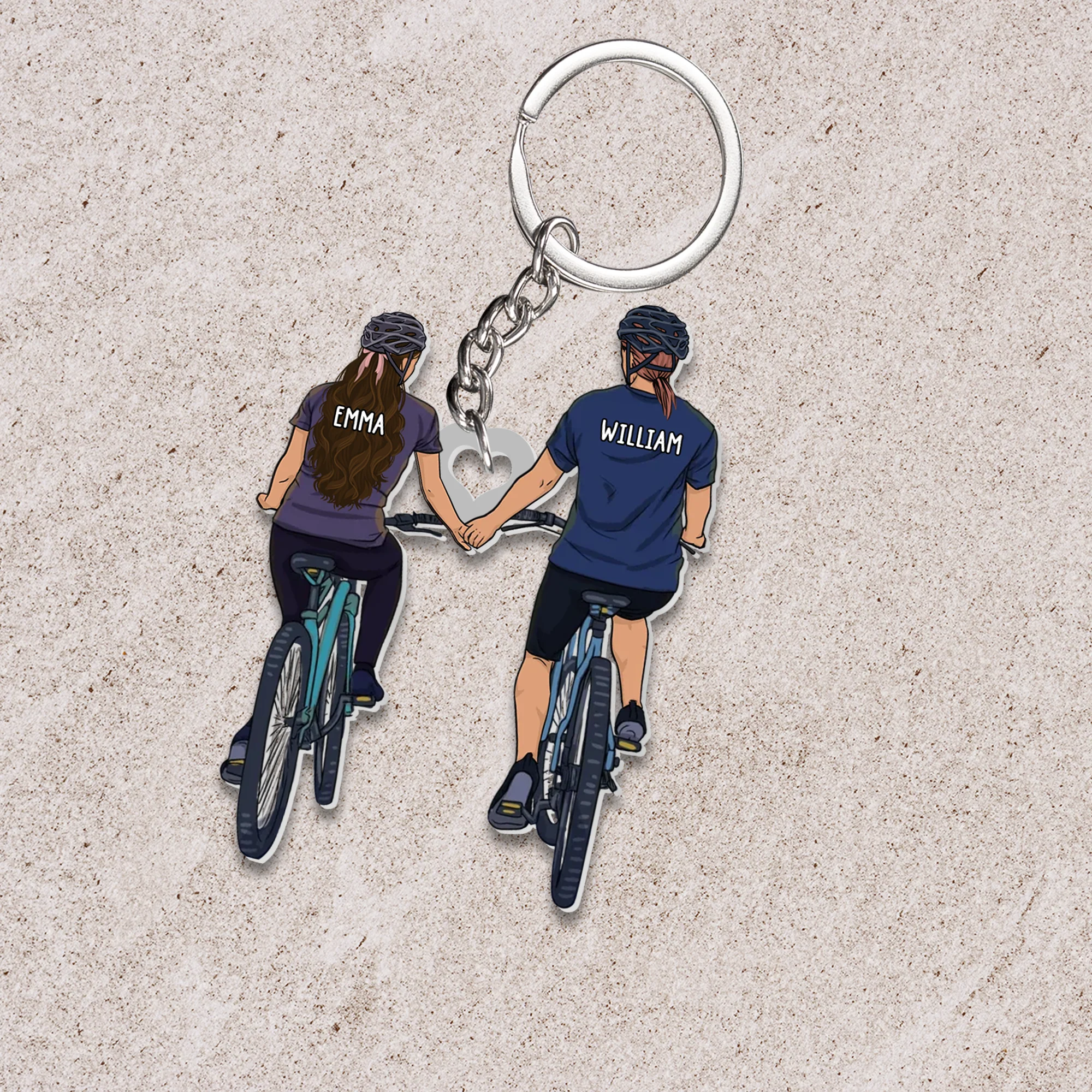 Personalized Couple Riding Cycling Together Ornament, Custom Ornament Gifts For Cycling Couple, Riding Bike Couple - Image 5