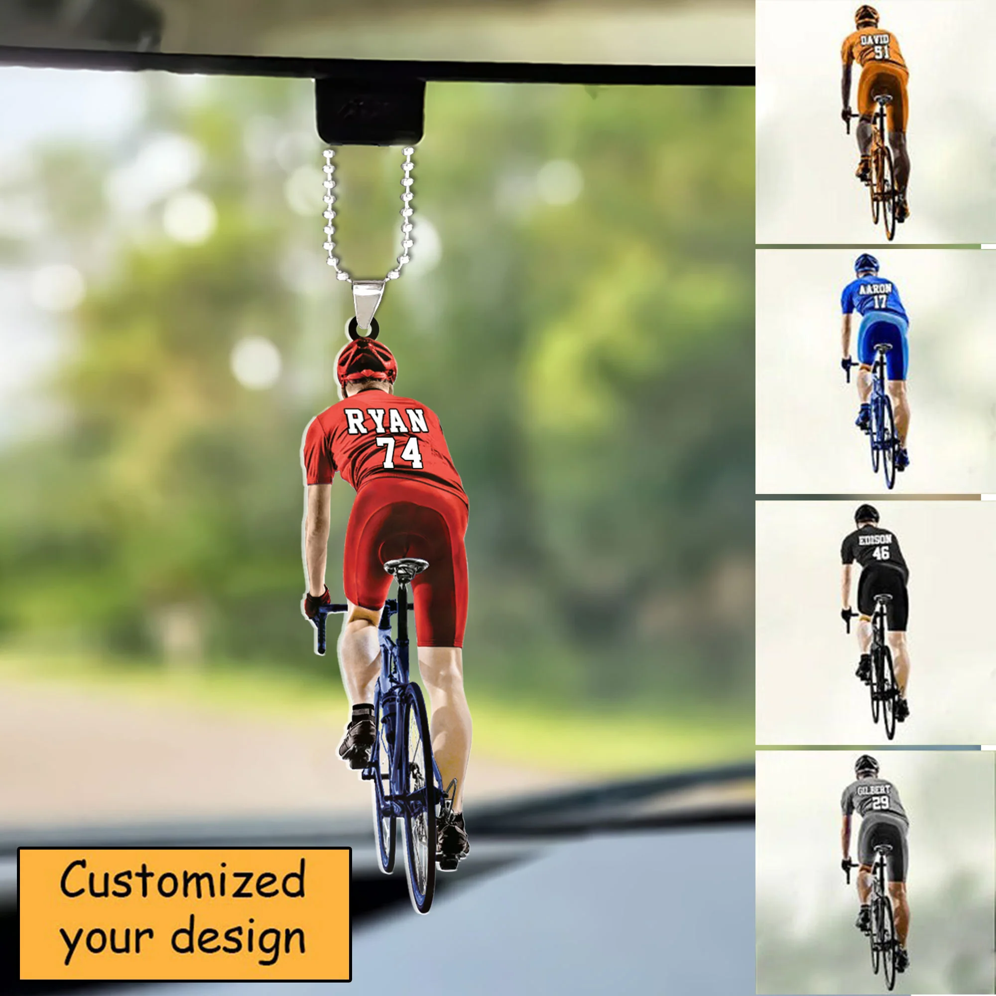Personalized Cyclist, Bike Riding Acrylic Ornament, Gift For Cyclists - Personalized Ornament Christmas Decor - Image 3