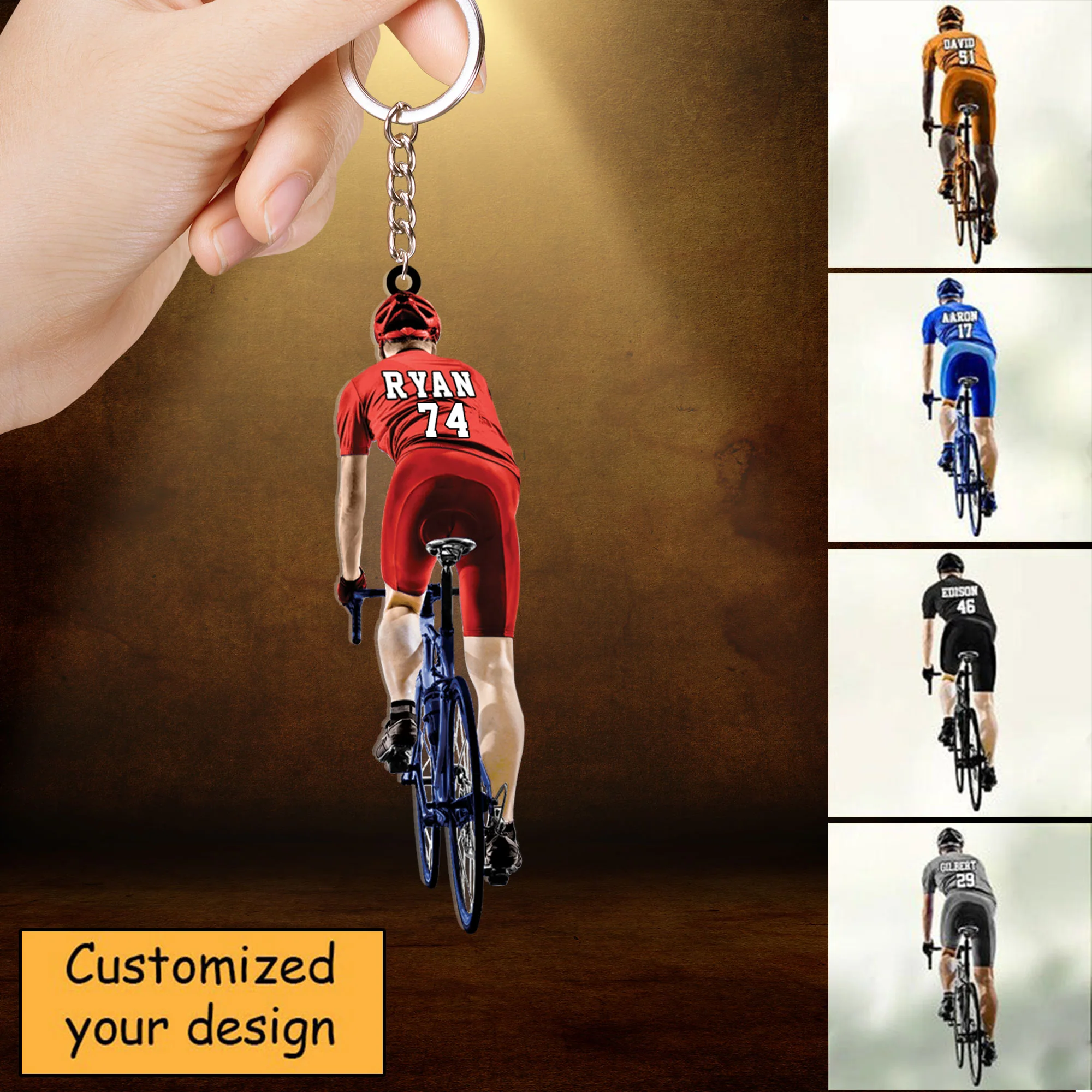 Personalized Cyclist, Bike Riding Acrylic Ornament, Gift For Cyclists - Personalized Ornament Christmas Decor - Image 4