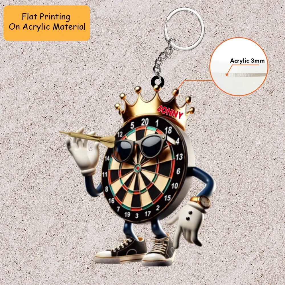 Personalized Dart Board Holding Pins Acrylic Ornament, Dart Board Keychain, Car Ornament, Christmas Ornament Gifts - Image 3