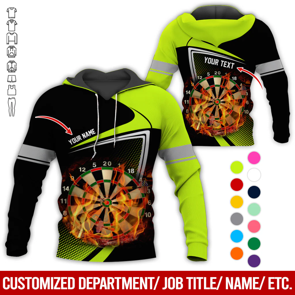 Personalized Darts Flaming Premium Hoodie, Dartboards Pattern Black & White Hoodie For Men & Women, Perfect Gift For Darts Lovers, Friend, Family - Image 7