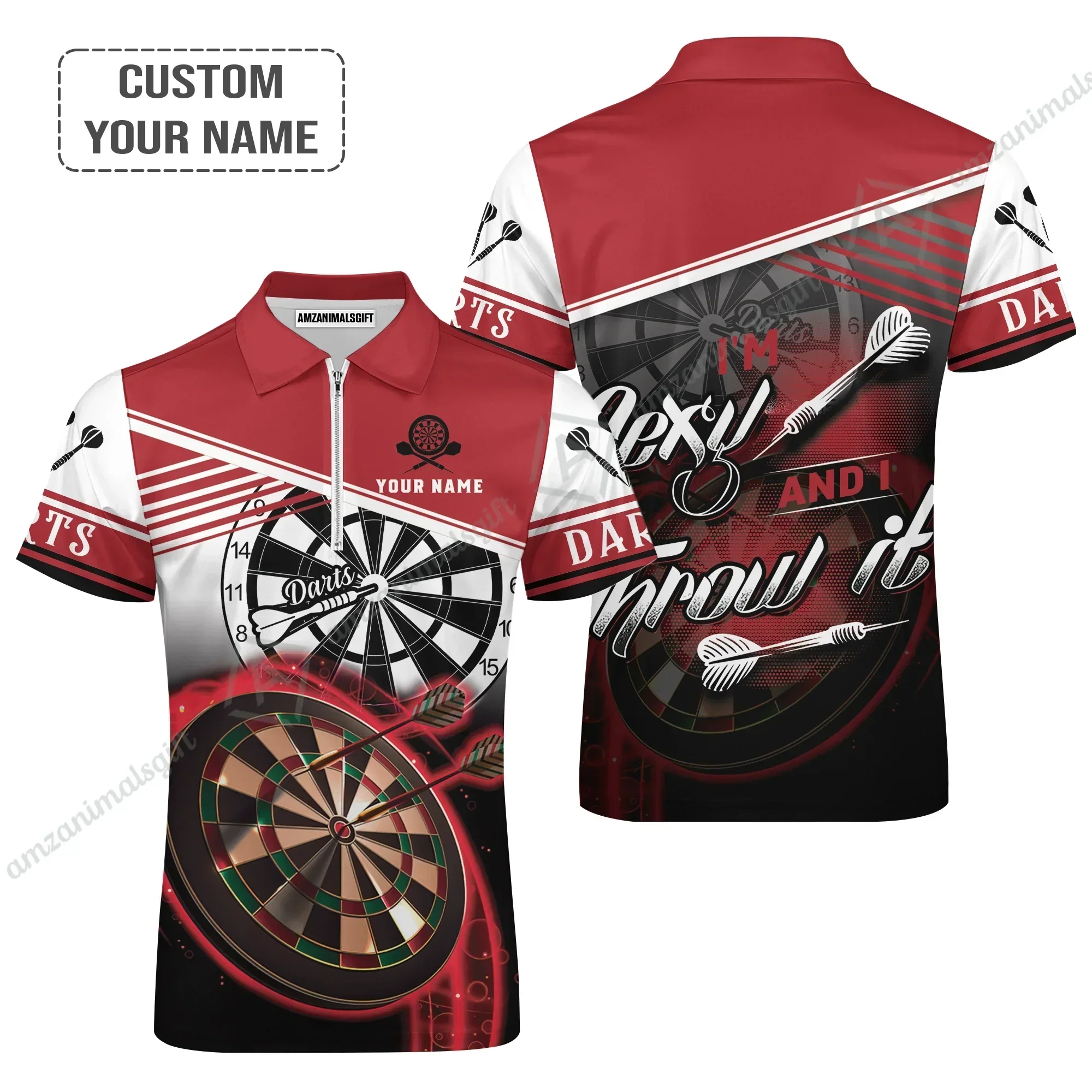 Personalized Darts Hoodie, Darts Red Color Customized Hoodie I'm Sexy And I Throw It, Outfits For Darts Players, Darts Team - Image 4