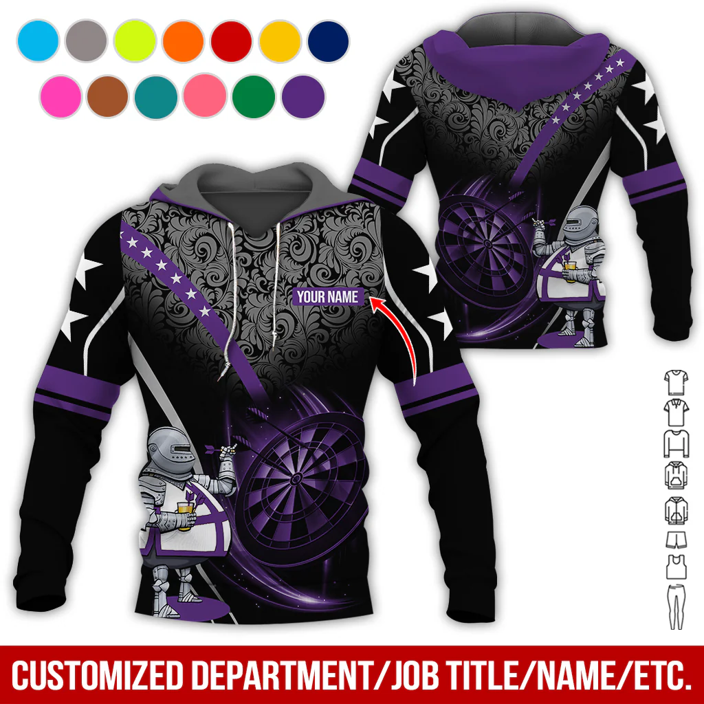 Personalized Darts Knight Armor Premium Hoodie, Customized Name Darts Tropical Pattern Hoodie, Perfect Gift For Darts Lovers, Darts Player - Image 11