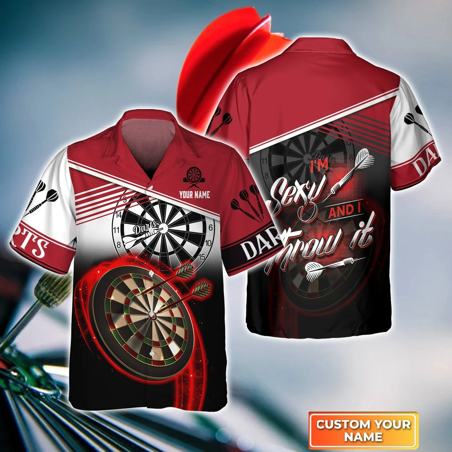 Personalized Darts Long Polo Shirt, Darts Red Color Custom Polo Shirt I'm Sexy And I Throw It, Outfits For Darts Players, Darts Team - Image 5
