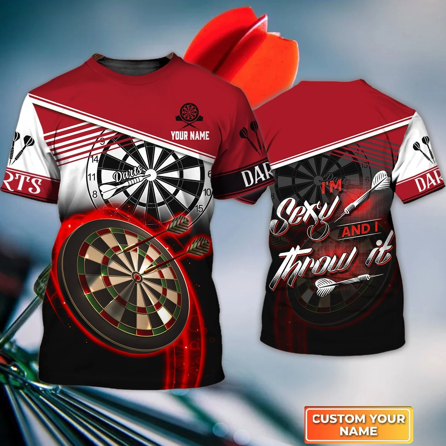 Personalized Darts Long Polo Shirt, Darts Red Color Custom Polo Shirt I'm Sexy And I Throw It, Outfits For Darts Players, Darts Team - Image 8