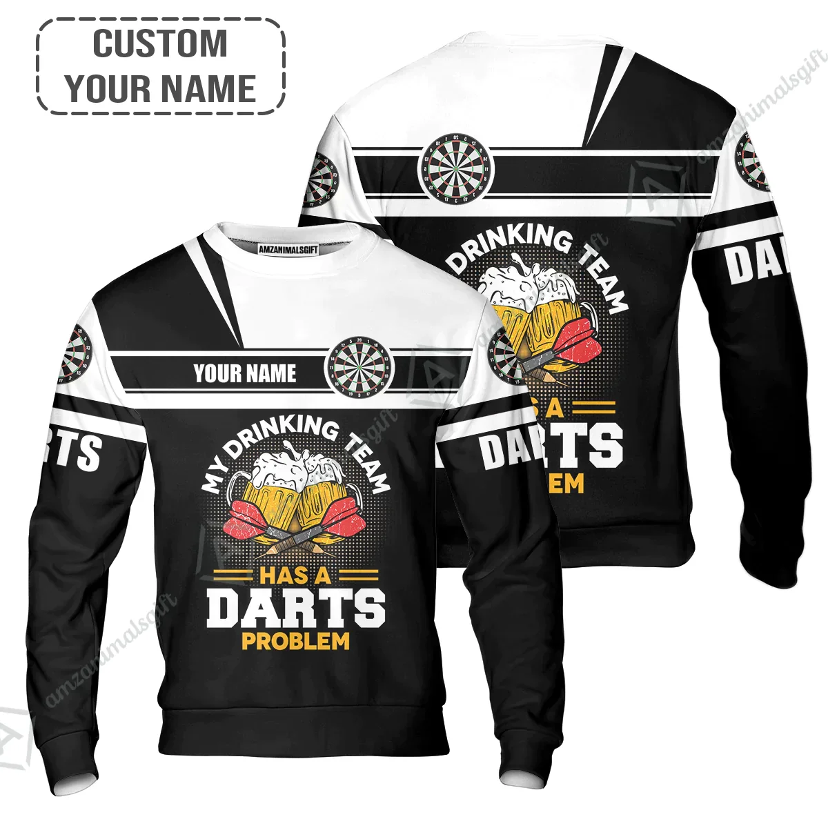 Personalized Darts Long Polo Shirt, My Drinking Team Has Darts Problem Shirt For Men And Women, Perfect Outfit For Darts Lovers, Darts Players - Image 7