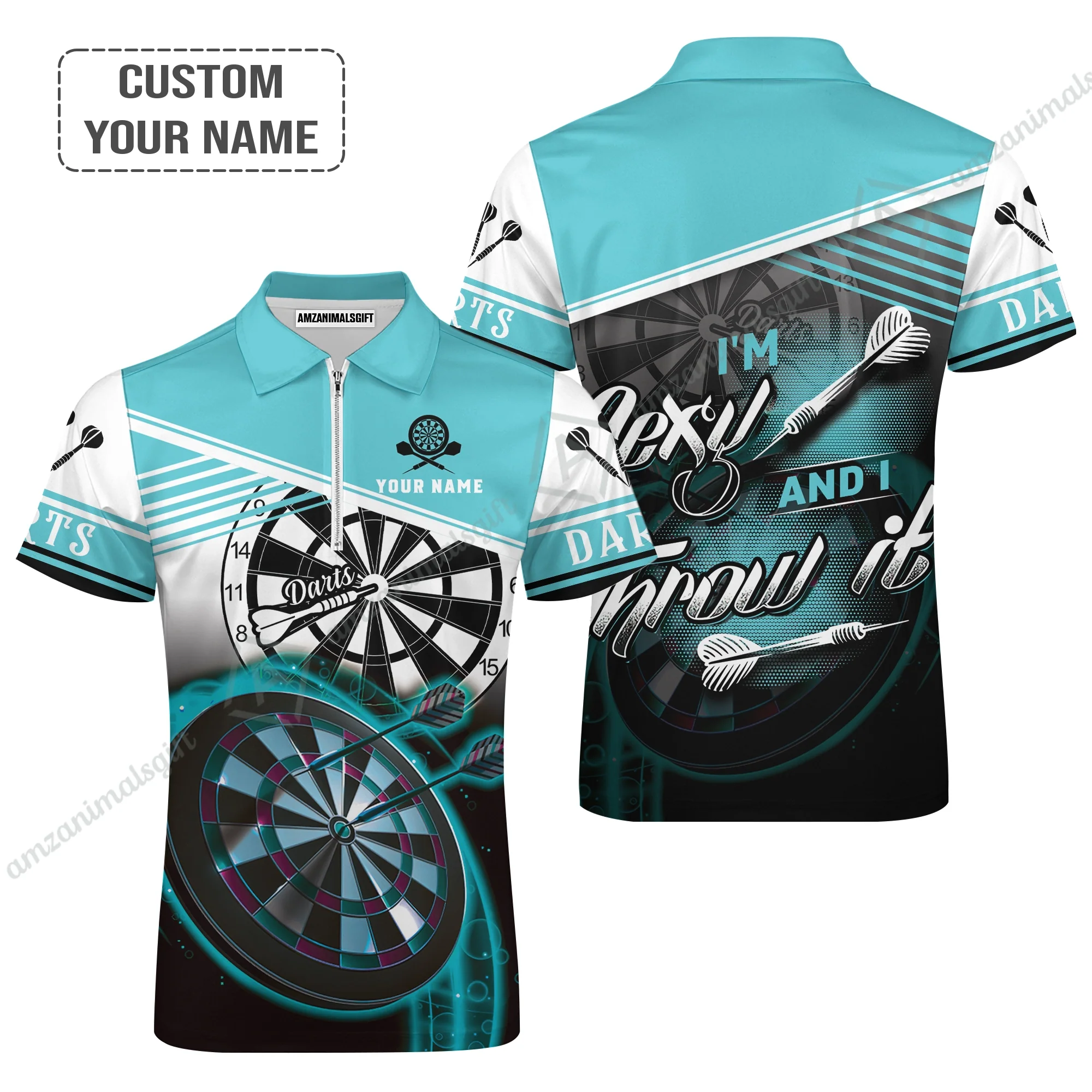 Personalized Darts Polo Shirt - Custom Name I'm Sexy And I Throw It Polo Shirt - Polo Shirt For Darts Team, Darts Lover - Image 8